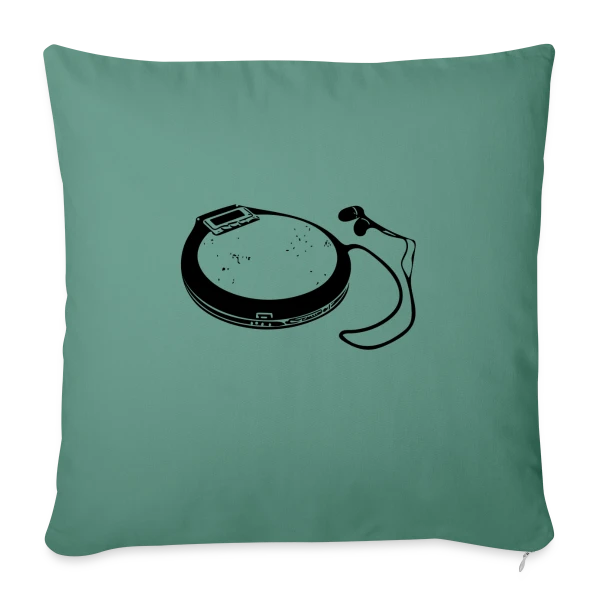Discman Rétro Audio sur Housse de coussin décorative 45 x 45 cm