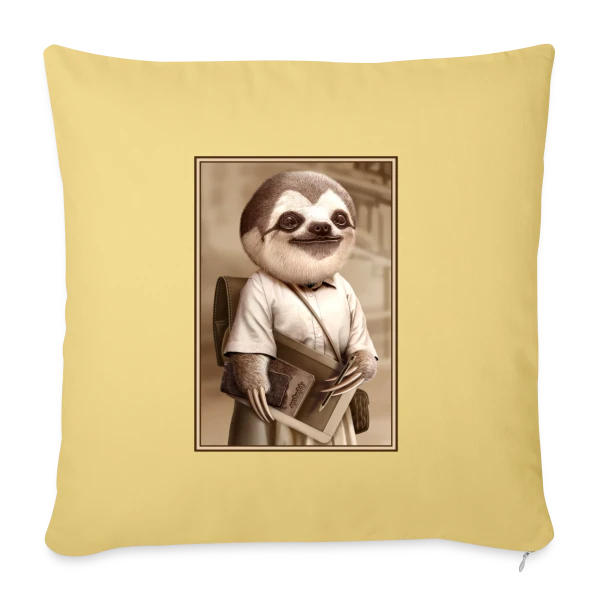 Le Paresseux Écolier sur Housse de coussin décorative 45 x 45 cm