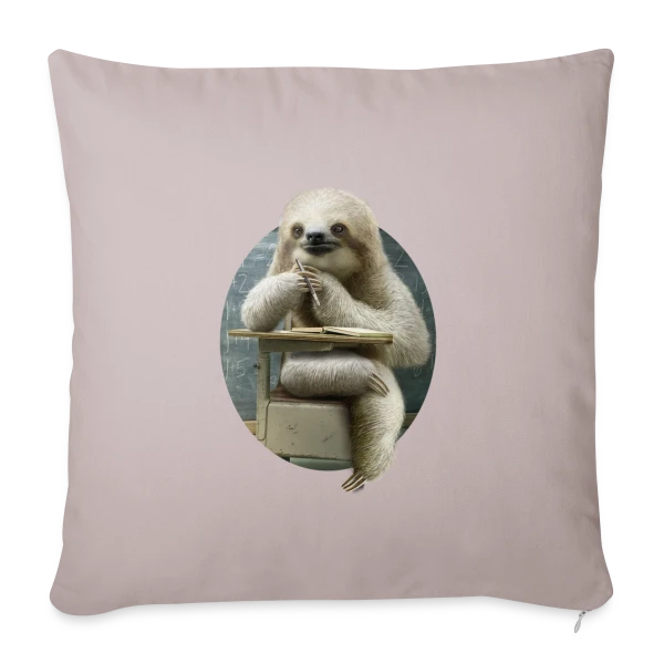 Paresseux Studieux en Classe sur Housse de coussin décorative 45 x 45 cm