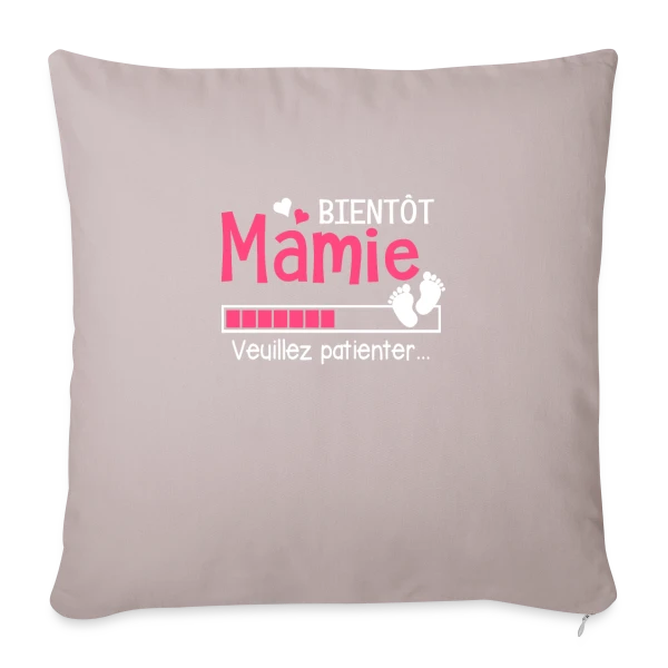 Bientôt Mamie : Future Grand-Mère en Attente sur Housse de coussin décorative 45 x 45 cm