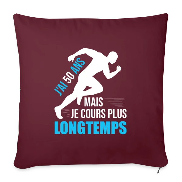 Coureur 50 Ans - Running Papa Papi Toujours en Forme sur Housse de coussin décorative 45 x 45 cm