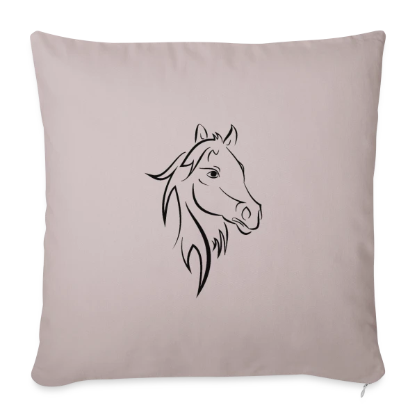 Tête de Cheval Stylisée sur Housse de coussin décorative 45 x 45 cm