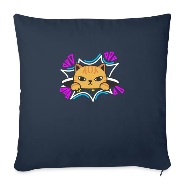 Chat Mignon Néon 90s sur Housse de coussin décorative 45 x 45 cm