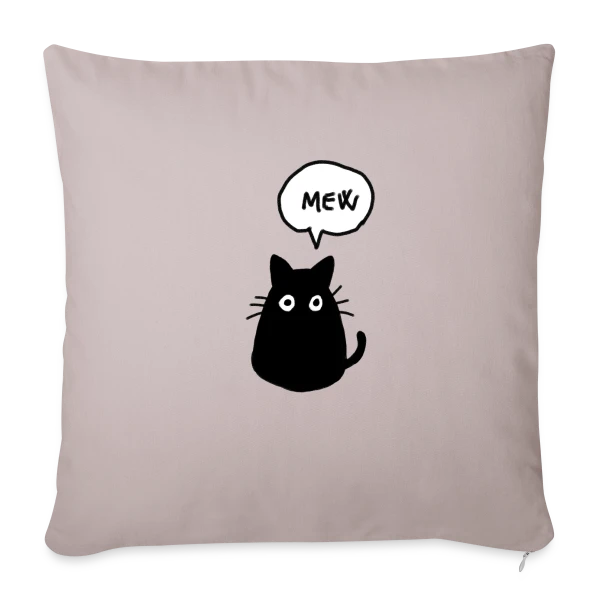 Chat Mew sur Housse de coussin décorative 45 x 45 cm
