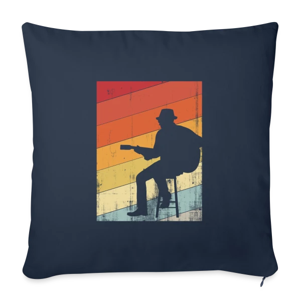 Guitariste Jazz Rétro sur Housse de coussin décorative 45 x 45 cm