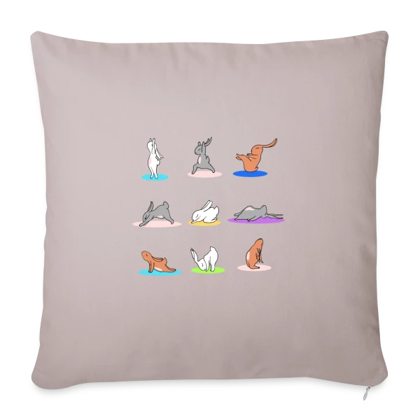 Lapin Yoga: Joyeuses Pâques Zen sur Housse de coussin décorative 45 x 45 cm