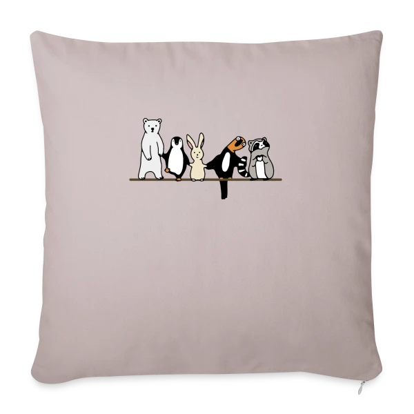 Animaux Mignons Amis sur Housse de coussin décorative 45 x 45 cm