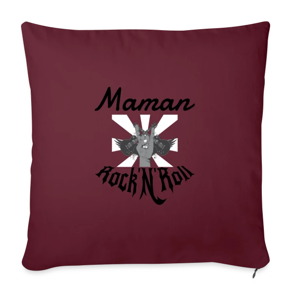 Maman Rock'N'Roll sur Housse de coussin décorative 45 x 45 cm