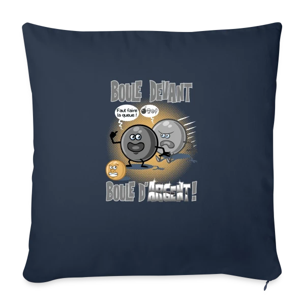 Boule devant boule d'argent - Pétanque sur Housse de coussin décorative 45 x 45 cm