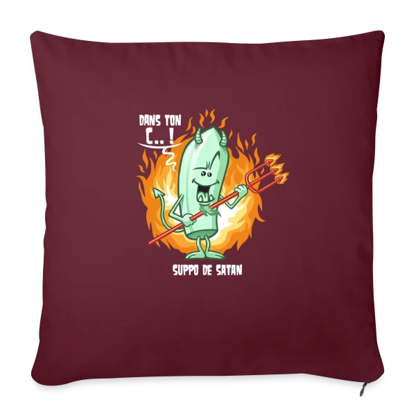 Suppo de Satan : Humour Noir et Subtil sur Housse de coussin décorative 45 x 45 cm