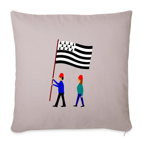 Fierté Bretonne en Drapeaux sur Housse de coussin décorative 45 x 45 cm