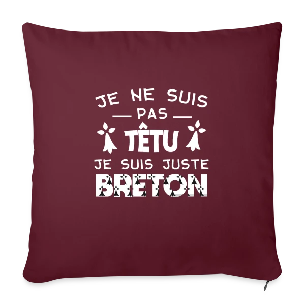 Motif Hermines Bretonnes sur Housse de coussin décorative 45 x 45 cm