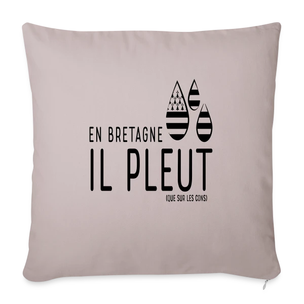 Bretagne Pluie Humour sur Housse de coussin décorative 45 x 45 cm