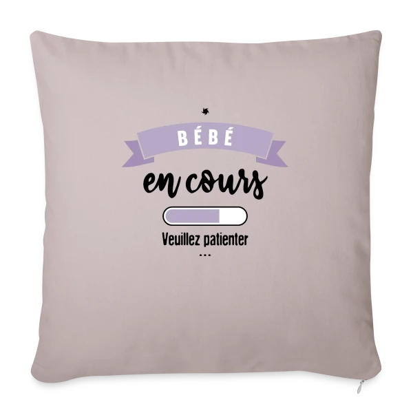 Bébé en Cours : Annonce Humoristique & Originale sur Housse de coussin décorative 45 x 45 cm