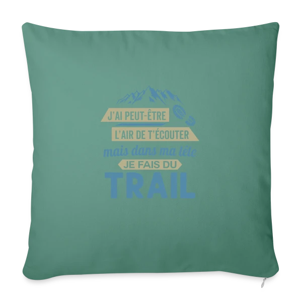 Dans ma Tête, je Fais du Trail Running sur Housse de coussin décorative 45 x 45 cm