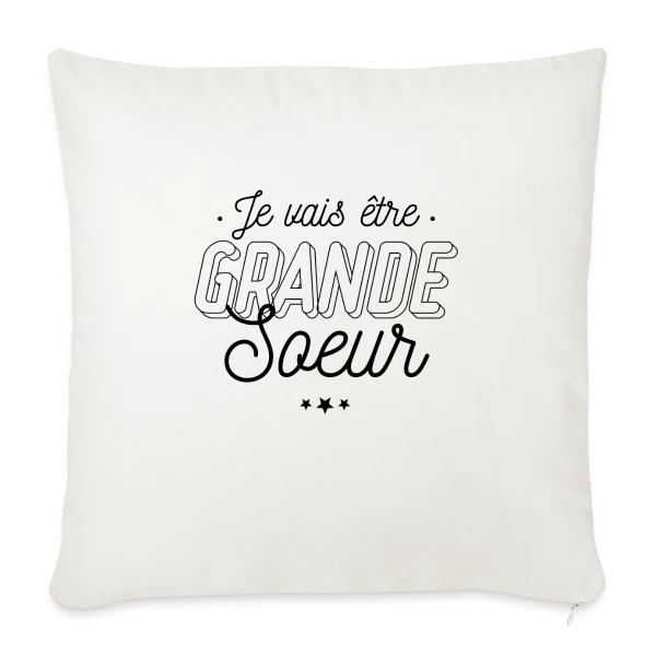 Future Grande Sœur : Annonce de Joie sur Housse de coussin décorative 45 x 45 cm