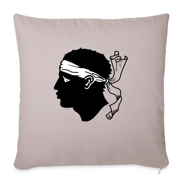 Tête de Maure Corse Authentique sur Housse de coussin décorative 45 x 45 cm