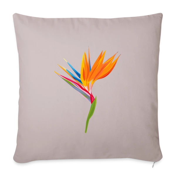 Fleur Oiseau Paradis Exotique sur Housse de coussin décorative 45 x 45 cm