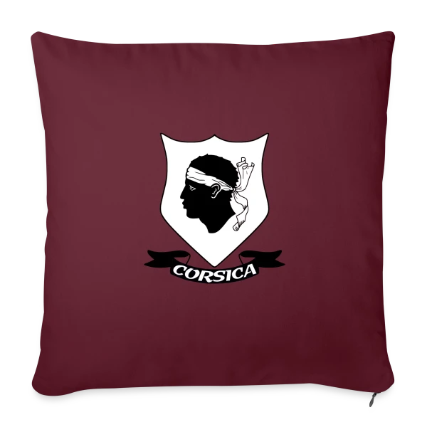 Blason Tête de Maure Corse sur Housse de coussin décorative 45 x 45 cm