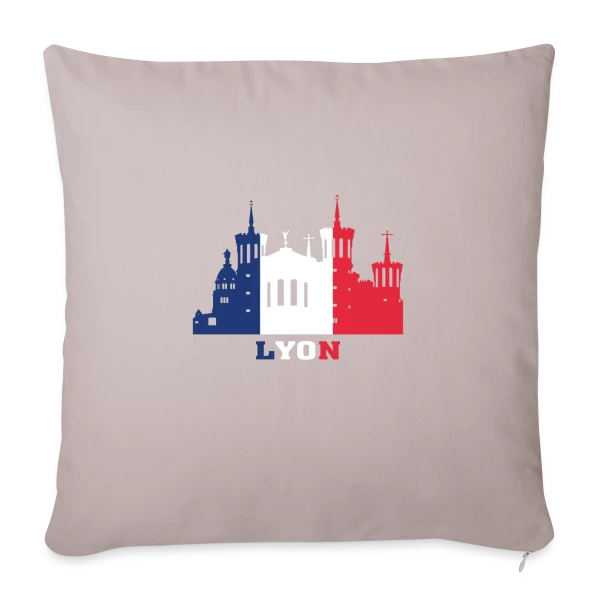 Lyon Monuments Drapeau sur Housse de coussin décorative 45 x 45 cm