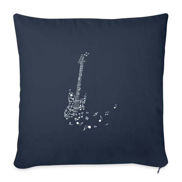 Guitare et Notes Volantes : La Musique en Liberté sur Housse de coussin décorative 45 x 45 cm