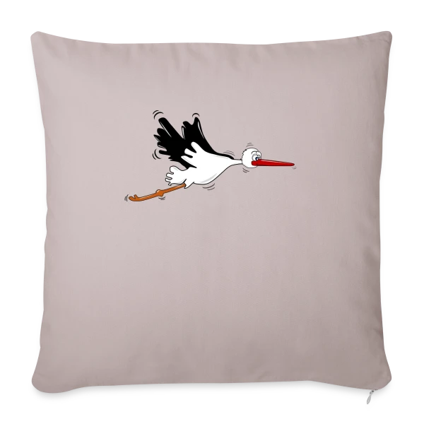 Cigogne d'Alsace Animal Emblématique sur Housse de coussin décorative 45 x 45 cm