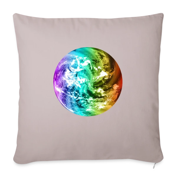 Globe Terre Arc-en-ciel sur Housse de coussin décorative 45 x 45 cm