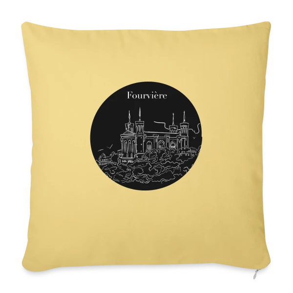 Basilique Fourvière Nuit sur Housse de coussin décorative 45 x 45 cm