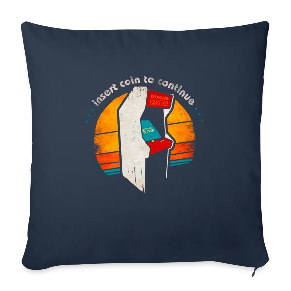 Arcade Rétro Années 80 : Insert Coin to Continue sur Housse de coussin décorative 45 x 45 cm
