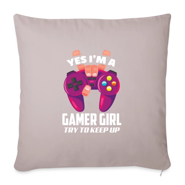 Gamer Girl : Les Filles Aussi Zappent ! sur Housse de coussin décorative 45 x 45 cm
