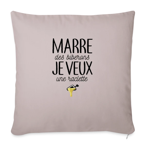 Bébé Gourmand : Marre des Biberons, Je Veux une Raclette ! sur Housse de coussin décorative 45 x 45 cm