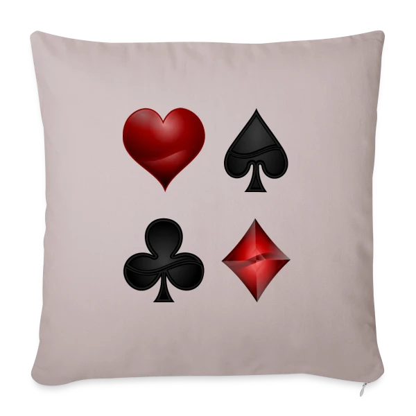 Symboles de Poker Élégants sur Housse de coussin décorative 45 x 45 cm