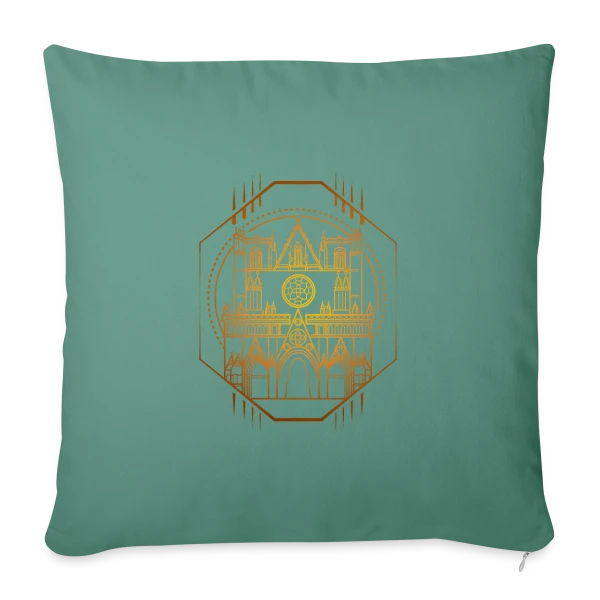 Cathédrale Lyon Géométrique sur Housse de coussin décorative 45 x 45 cm