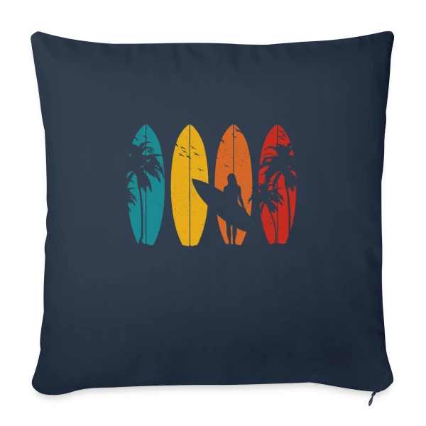 Surfeur Vintage | Cadeau Rétro sur Housse de coussin décorative 45 x 45 cm