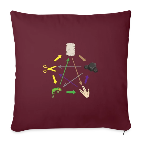 Pierre Feuille Ciseaux Lézard Spock - Geek & Humour sur Housse de coussin décorative 45 x 45 cm
