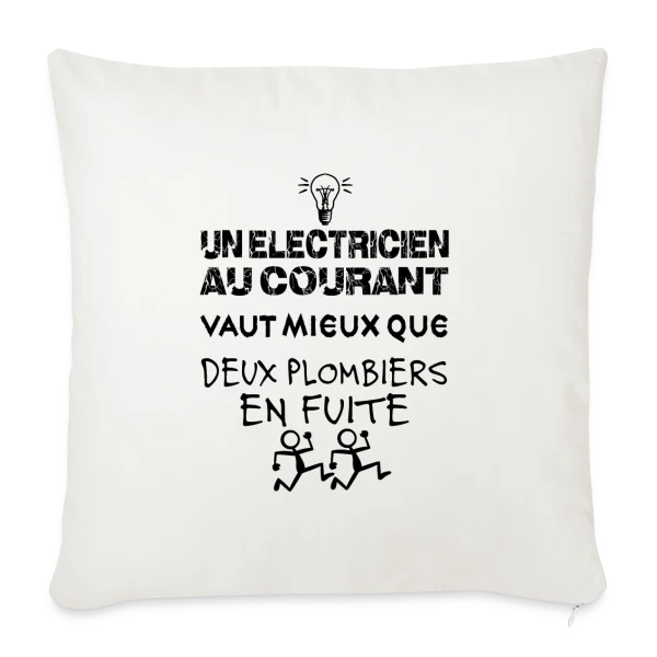 Électricien au Courant | T-Shirt Humour Pro du Câble sur Housse de coussin décorative 45 x 45 cm