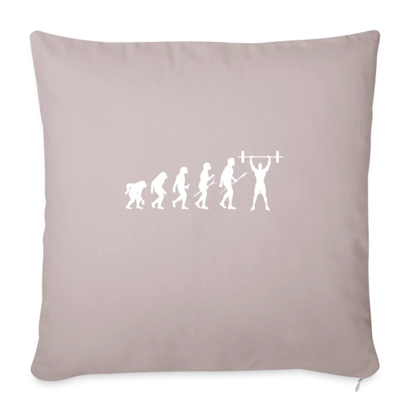 Humour Musculation: L'Évolution du Sportif sur Housse de coussin décorative 45 x 45 cm