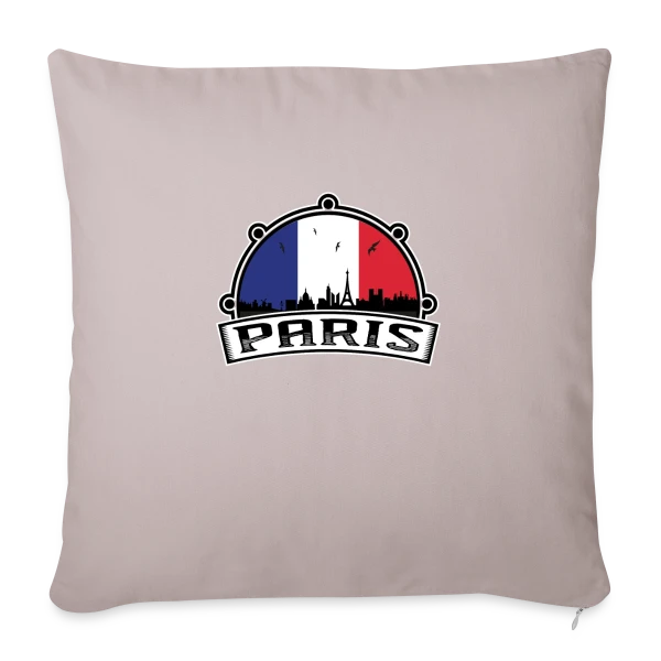Paris Skyline Drapeau Français sur Housse de coussin décorative 45 x 45 cm