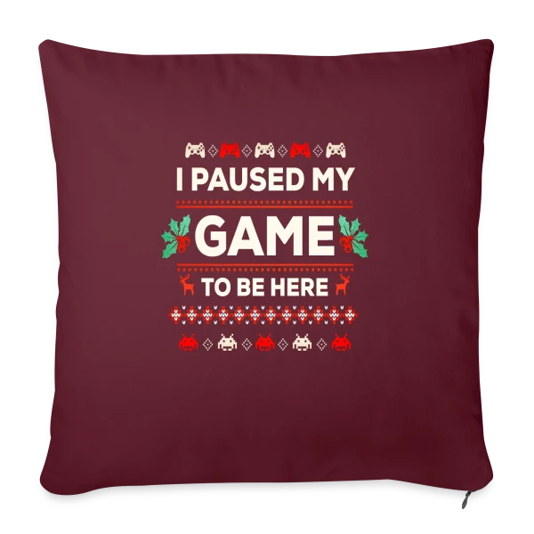 Joyeux Noël au Gamer : T-shirt Cadeau Idéal PC Zocker sur Housse de coussin décorative 45 x 45 cm