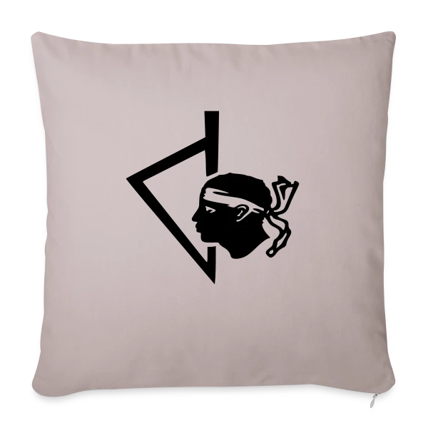 Tête de Maure Corse Classique sur Housse de coussin décorative 45 x 45 cm