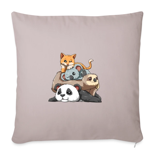 Pile d'Animaux Fainéants sur Housse de coussin décorative 45 x 45 cm