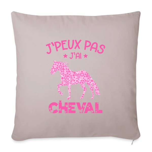 J'peux Pas J'ai Cheval Rose sur Housse de coussin décorative 45 x 45 cm