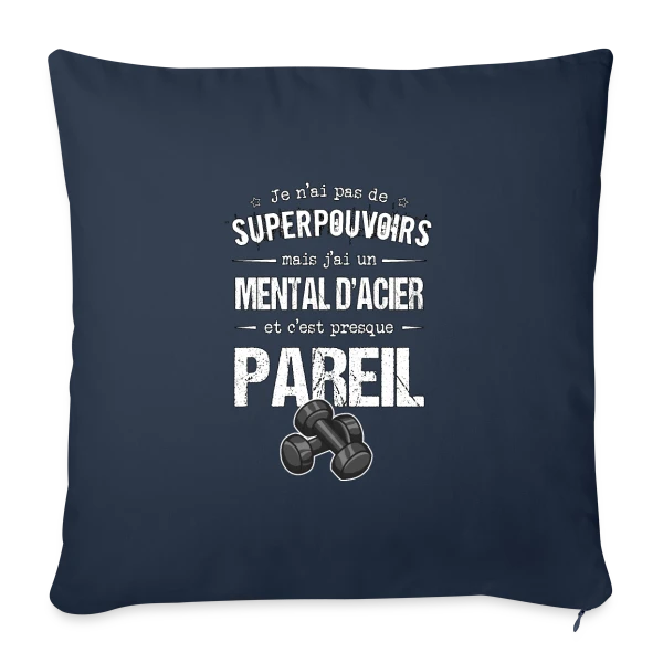 Motivation Sport: Mental d'Acier sur Housse de coussin décorative 45 x 45 cm