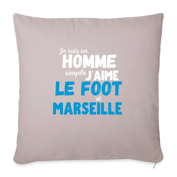 J'aime Foot Marseille sur Housse de coussin décorative 45 x 45 cm
