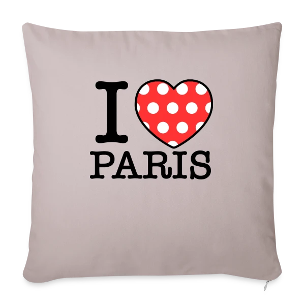 J'aime Paris Pois sur Housse de coussin décorative 45 x 45 cm
