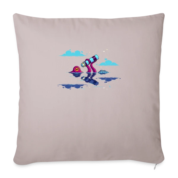 Octocurious : Poulpe Curieux Nocturne sur Housse de coussin décorative 45 x 45 cm