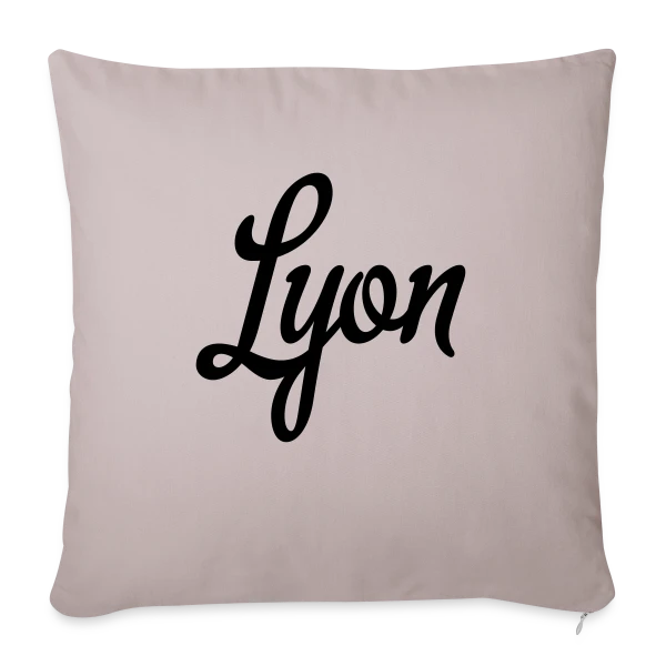 Lyon Calligraphie Élégante sur Housse de coussin décorative 45 x 45 cm
