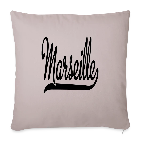Marseille Calligraphie Élégante sur Housse de coussin décorative 45 x 45 cm