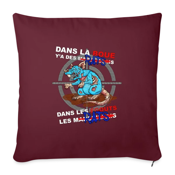 Rat des Égouts Zombie sur Housse de coussin décorative 45 x 45 cm