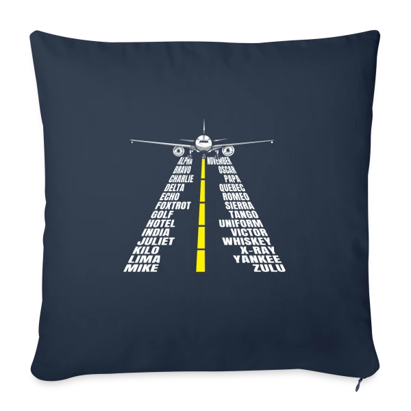 Avion Piste Atterrissage sur Housse de coussin décorative 45 x 45 cm